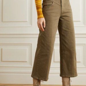 FRAME Ali V-yoke High Waist Crop Wide Leg Jeans